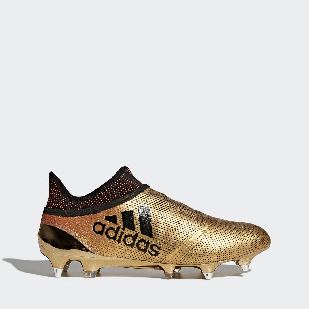 Adidas X 17+ Purespeed Soft Ground - ποδοσφαιρικα παπουτσια ανδρικα - Χρυσο Χρωμα/Μαυρα/Κοκκινα,Μέγε